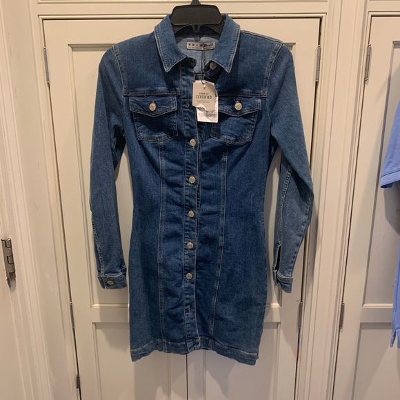 NWT Jean button down dress long sleeves Primark Sz 6 - Picture 5 of 13
